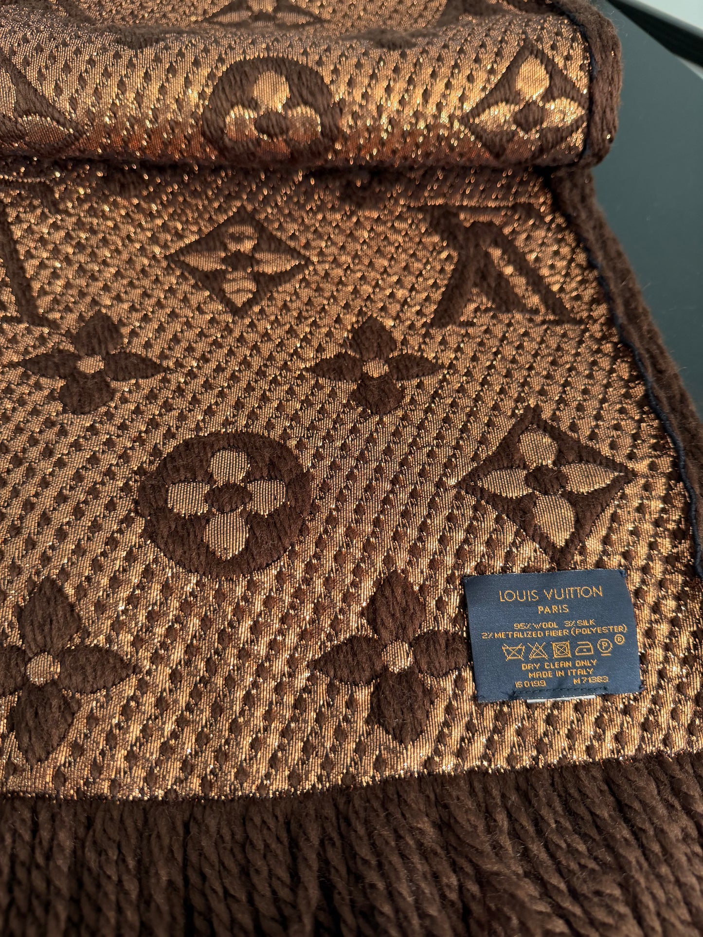 Louis Vuitton Pre-Owned Echarpe Logomania Brown Scarf