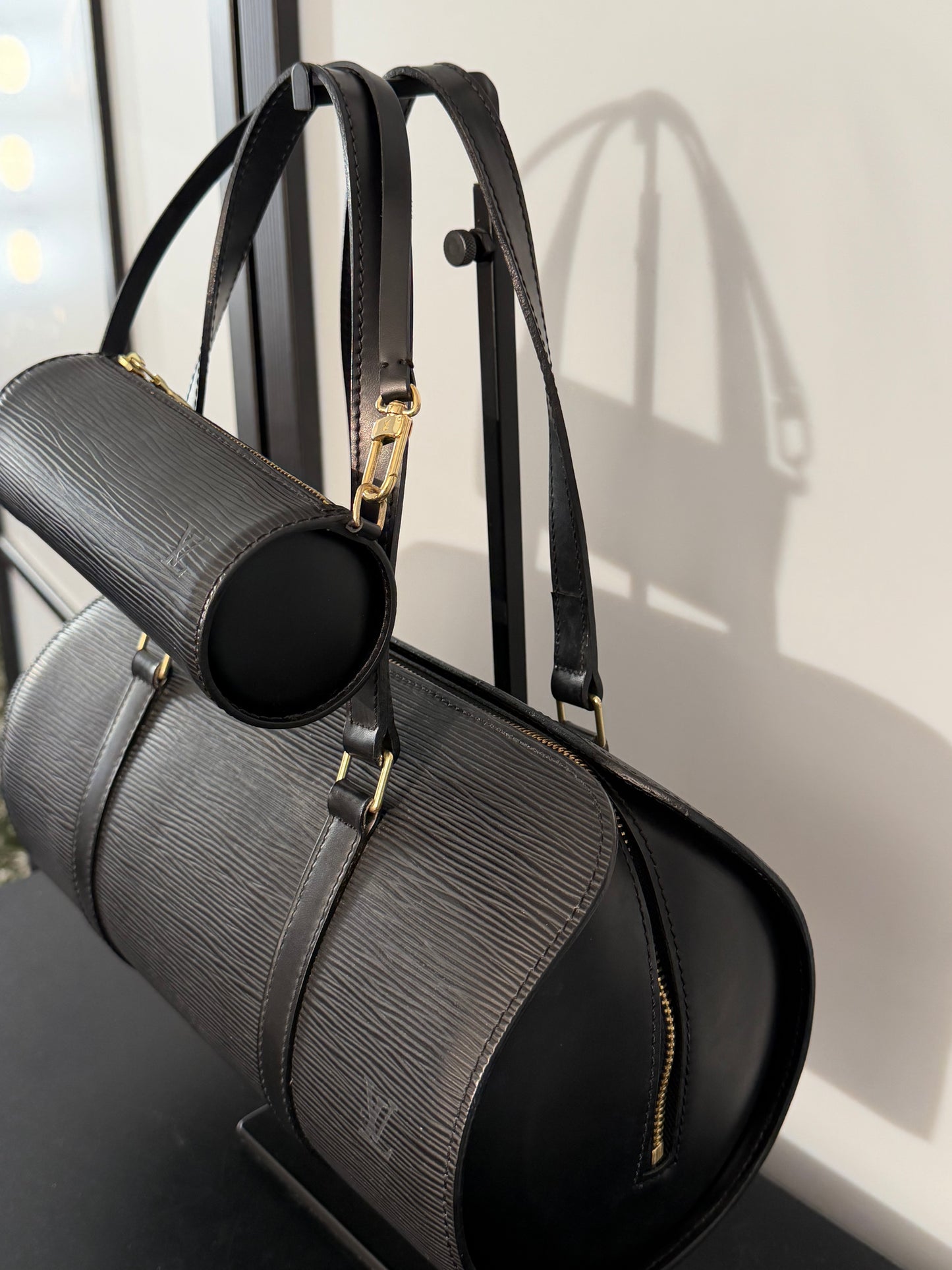 Black Epi Soufflot Pappillon Handbag Pre Owned