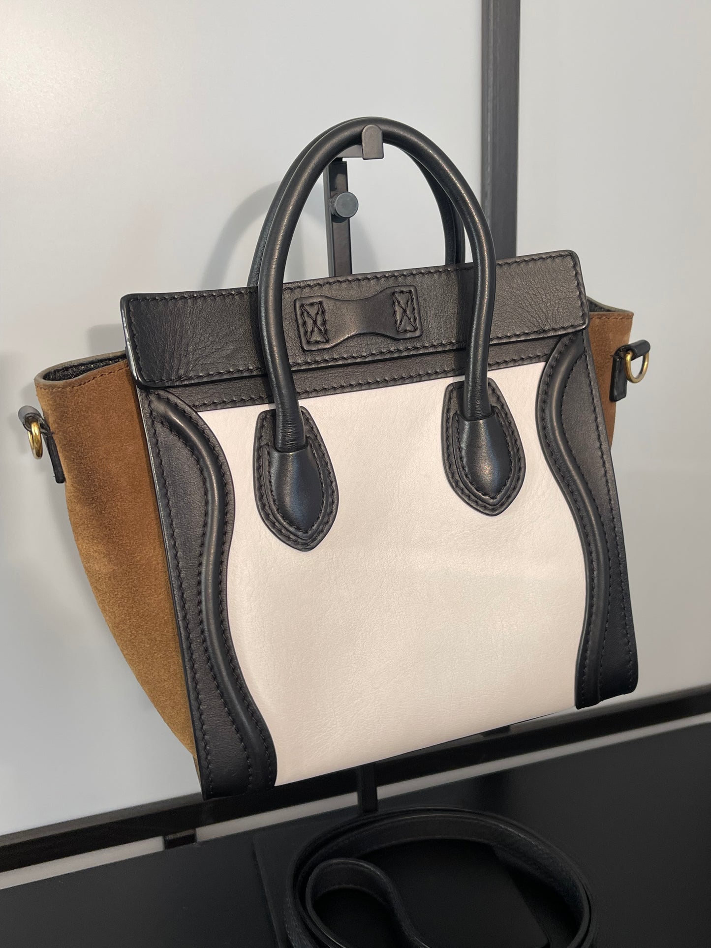 Pre-Owned Celine Brown/Tan Nano Micro Luggage Handbag