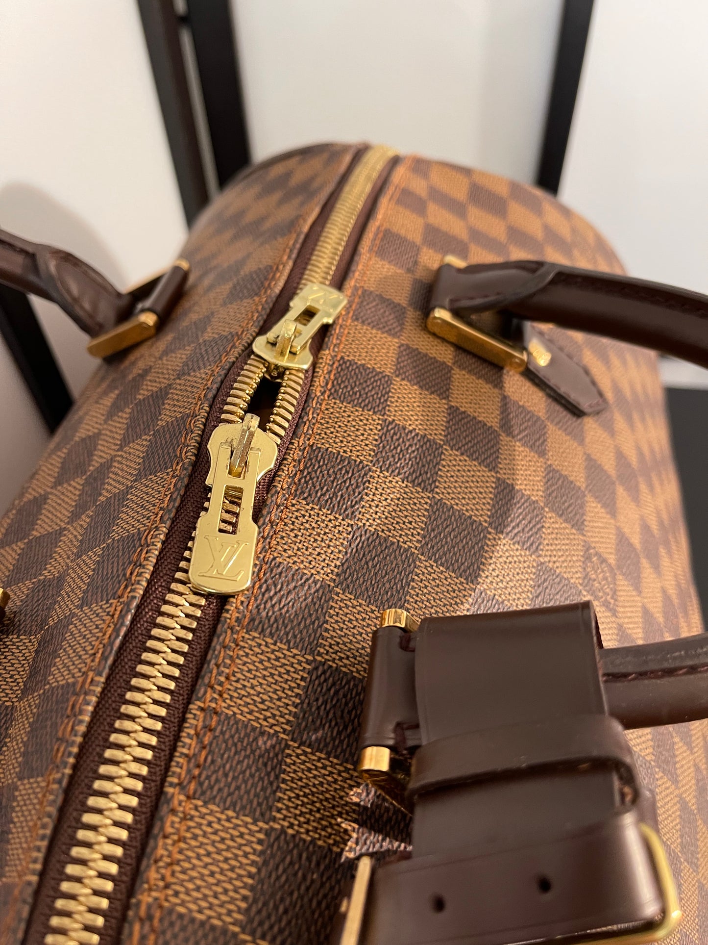Pre-Owned Louis Vuitton Brown Damier Ebene Ribera Canvas GM Travel Bag