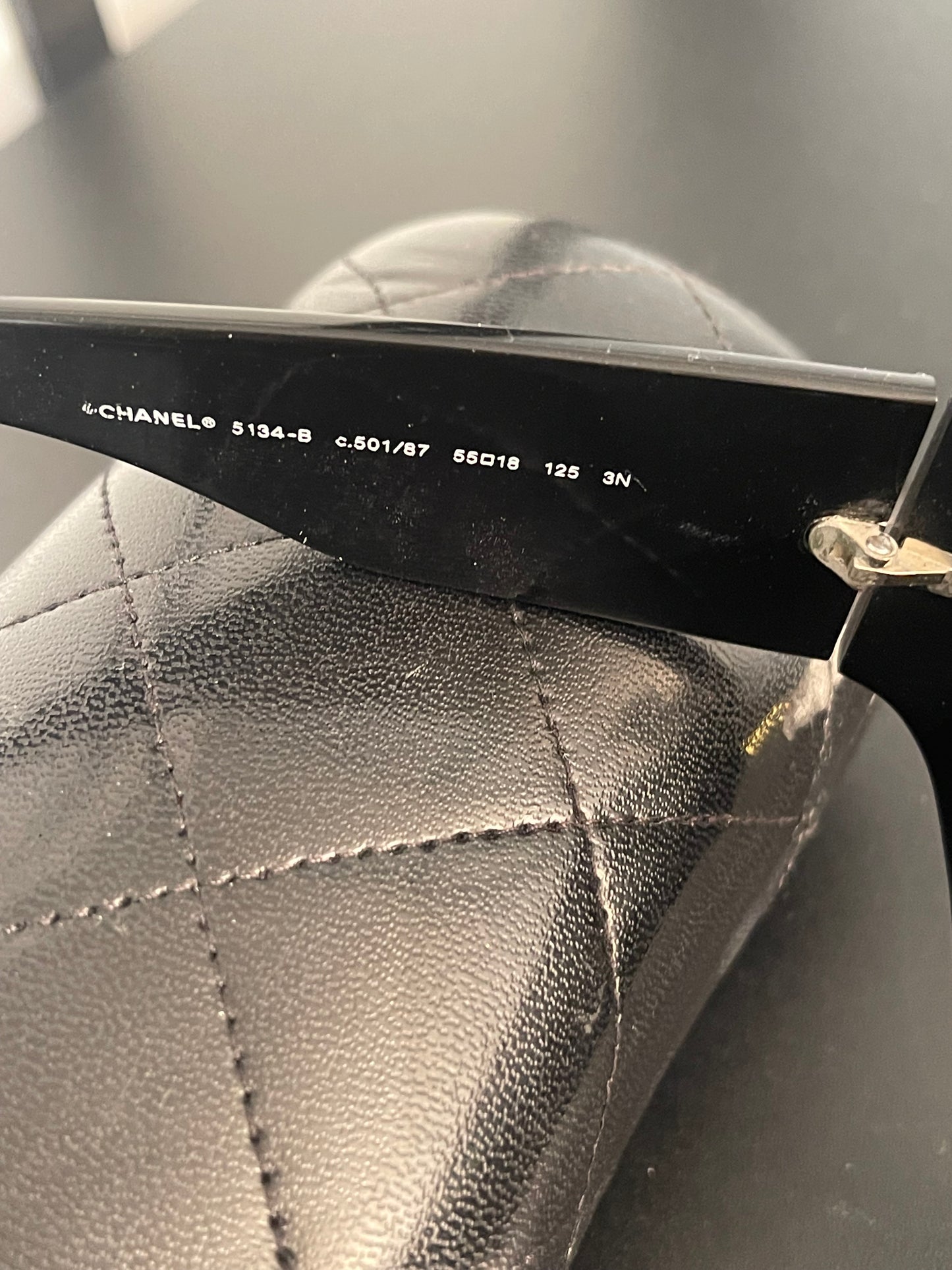Pre-Owned Black Chanel Acetate Sunglasses