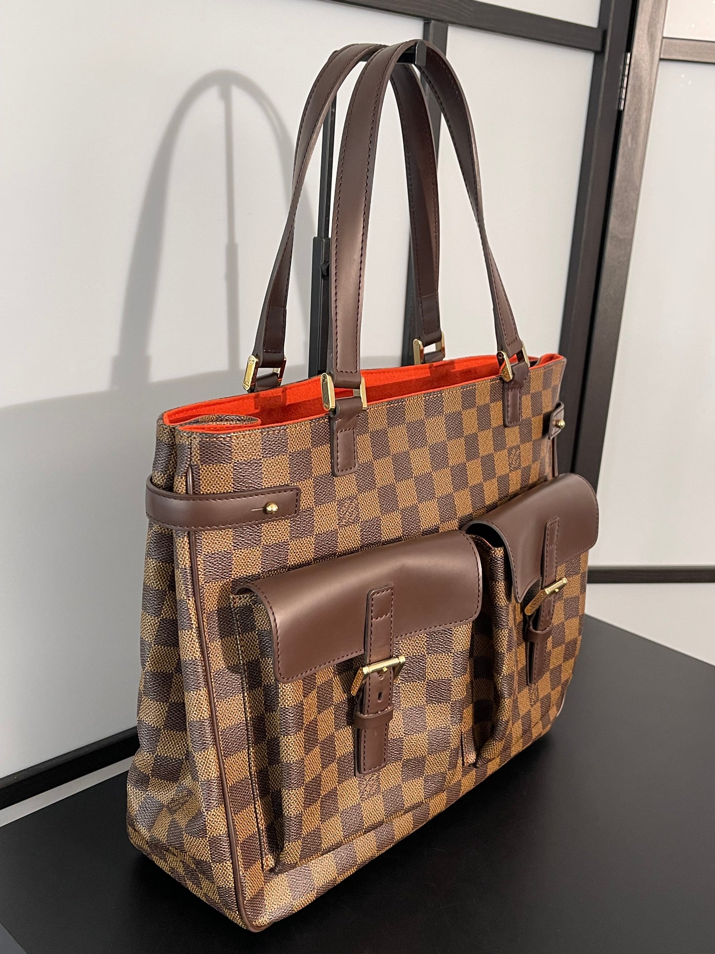Pre-Owned Louis Vuitton Brown Damier Ebene Uzes Shoulder Handbag