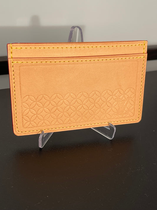 Pre-Oweed Louis Vuitton Vachetta Leather Card Holder