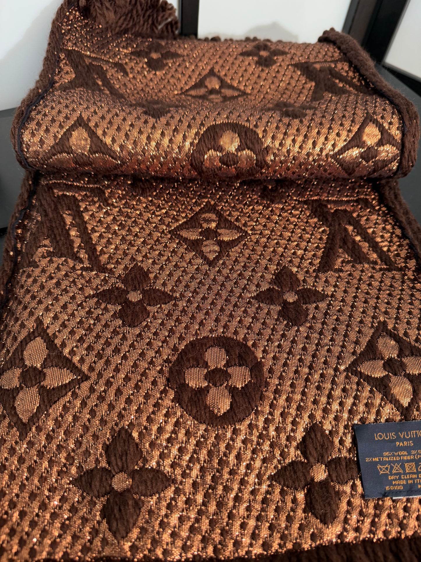 Louis Vuitton Pre-Owned Echarpe Logomania Brown Scarf