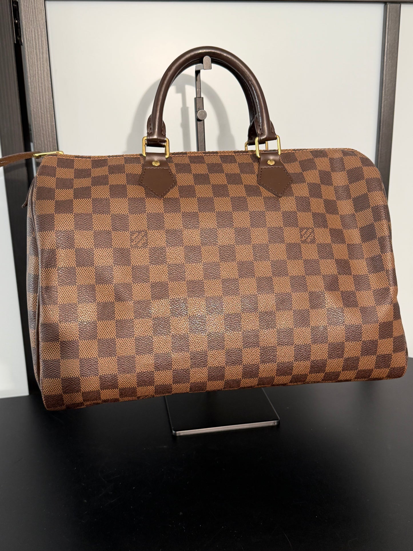 Louis Vuitton Pre-Owned Brown Damier Ebene Speedy 35 Tote Handbag