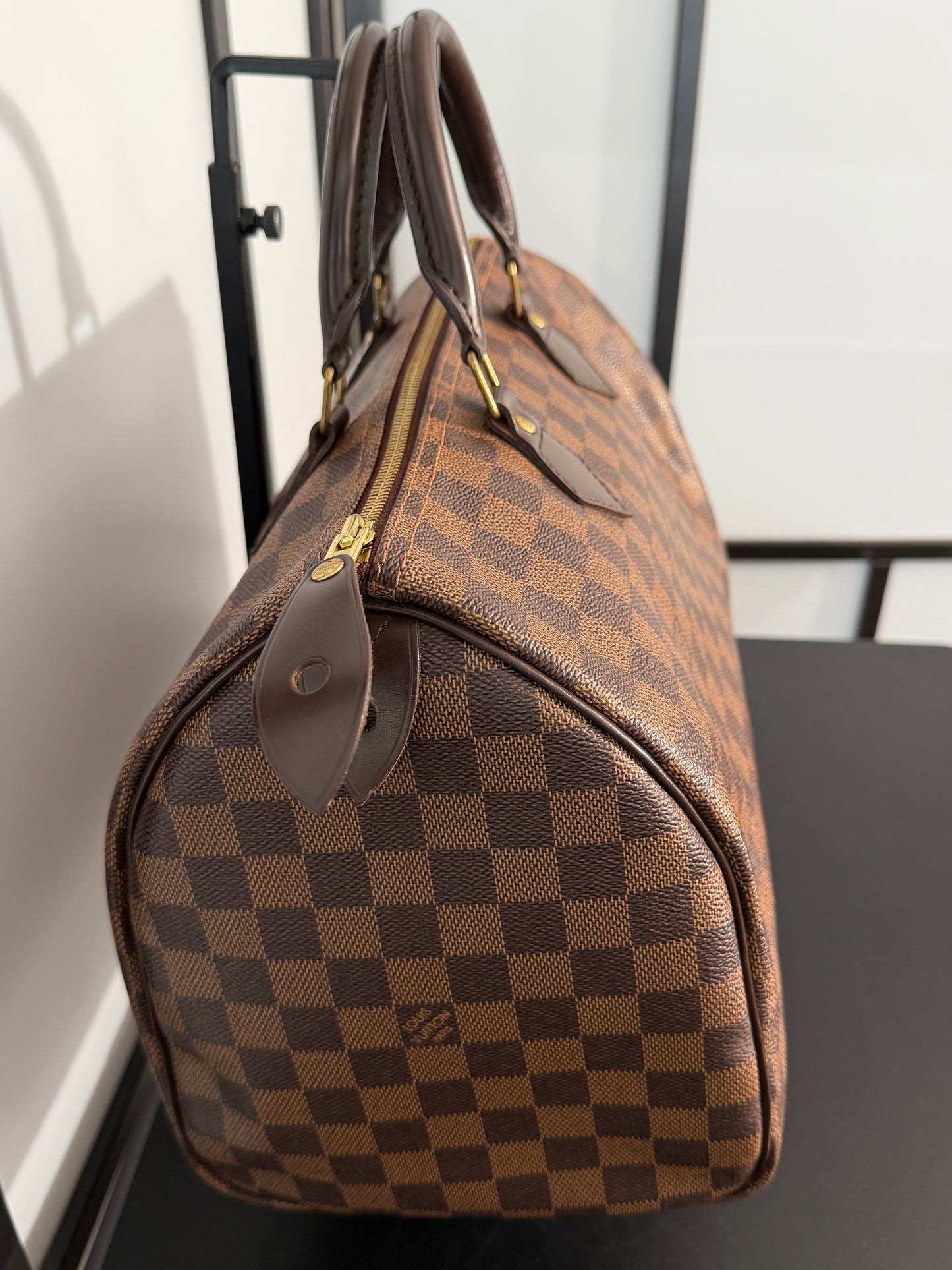 Louis Vuitton Pre-Owned Brown Damier Ebene Speedy 35 Tote Handbag