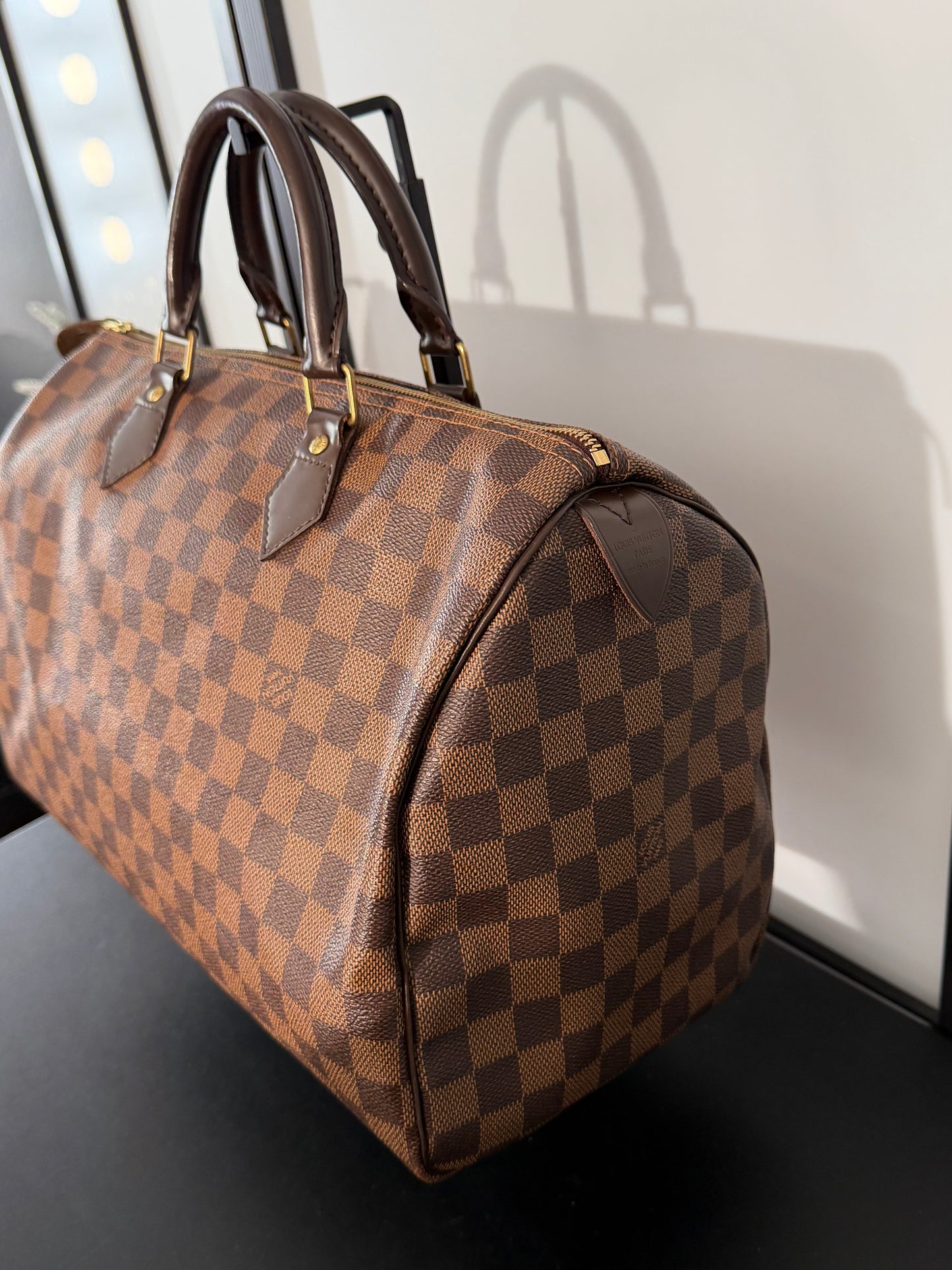 Louis Vuitton Pre-Owned Brown Damier Ebene Speedy 35 Tote Handbag