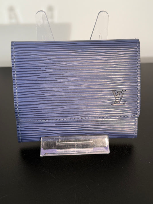 Pre-Owned Louis Vuitton Blue Leather Epi Card Case