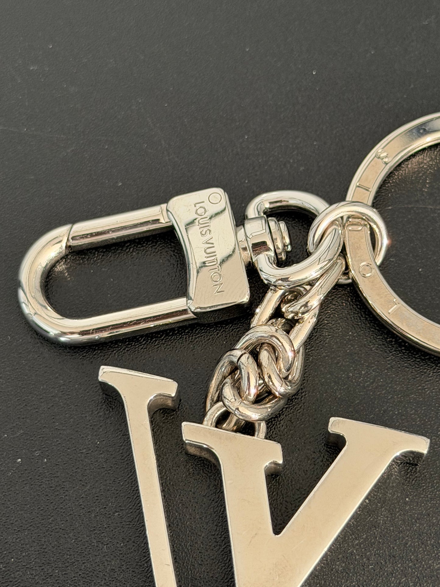 Louis Vuitton Pre-Owned Silver LV Initials Key Holder Bag Charm
