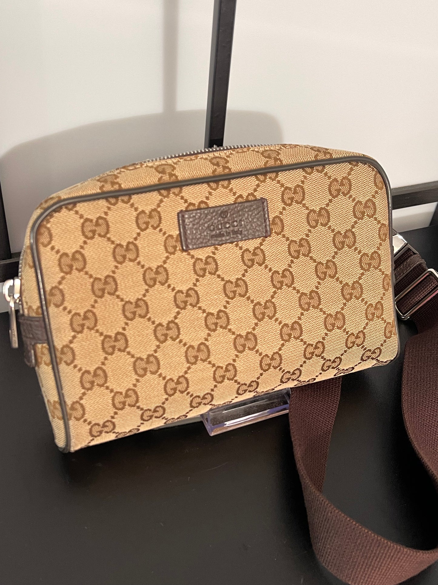 Pre-Owned Gucci Brown GG Monogram Travel Belt Bags.