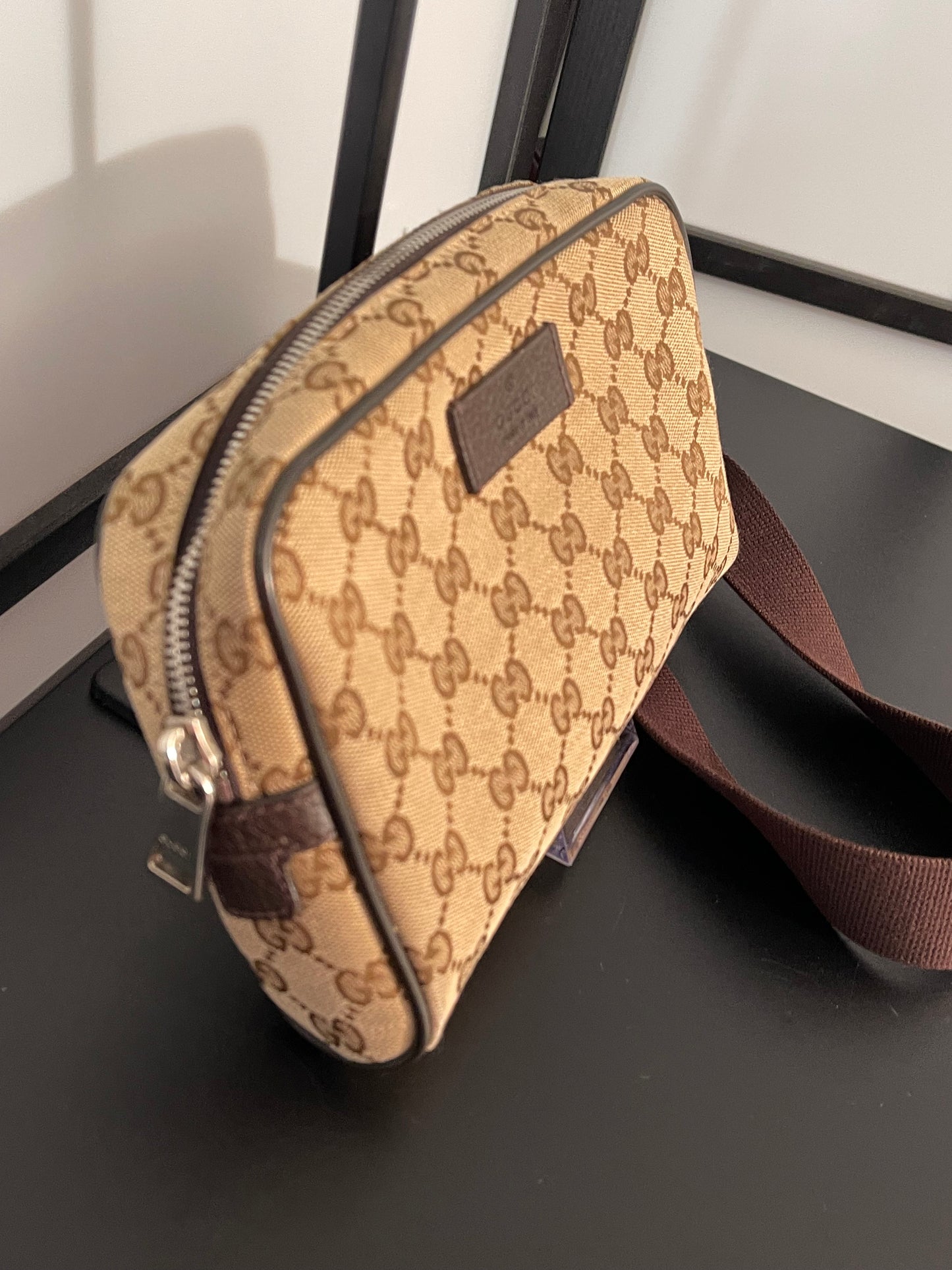 Pre-Owned Gucci Brown GG Monogram Travel Belt Bags.