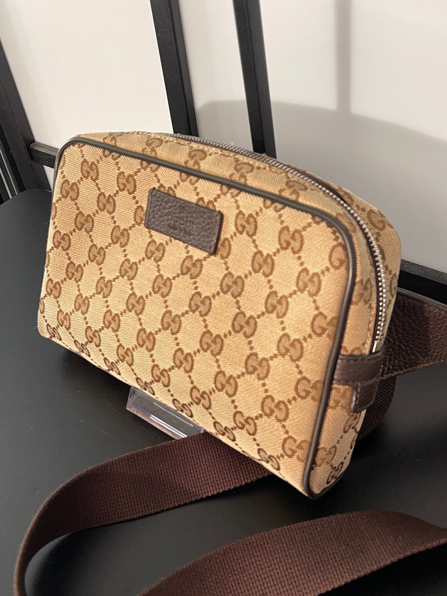 Pre-Owned Gucci Brown GG Monogram Travel Belt Bags.