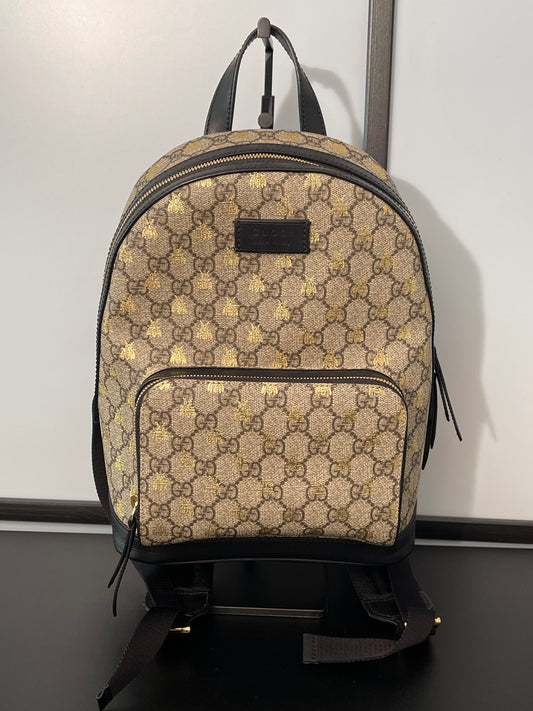 Pre-Owned Gucci Supreme Bee Monogram Coated Canvas Small Backpack