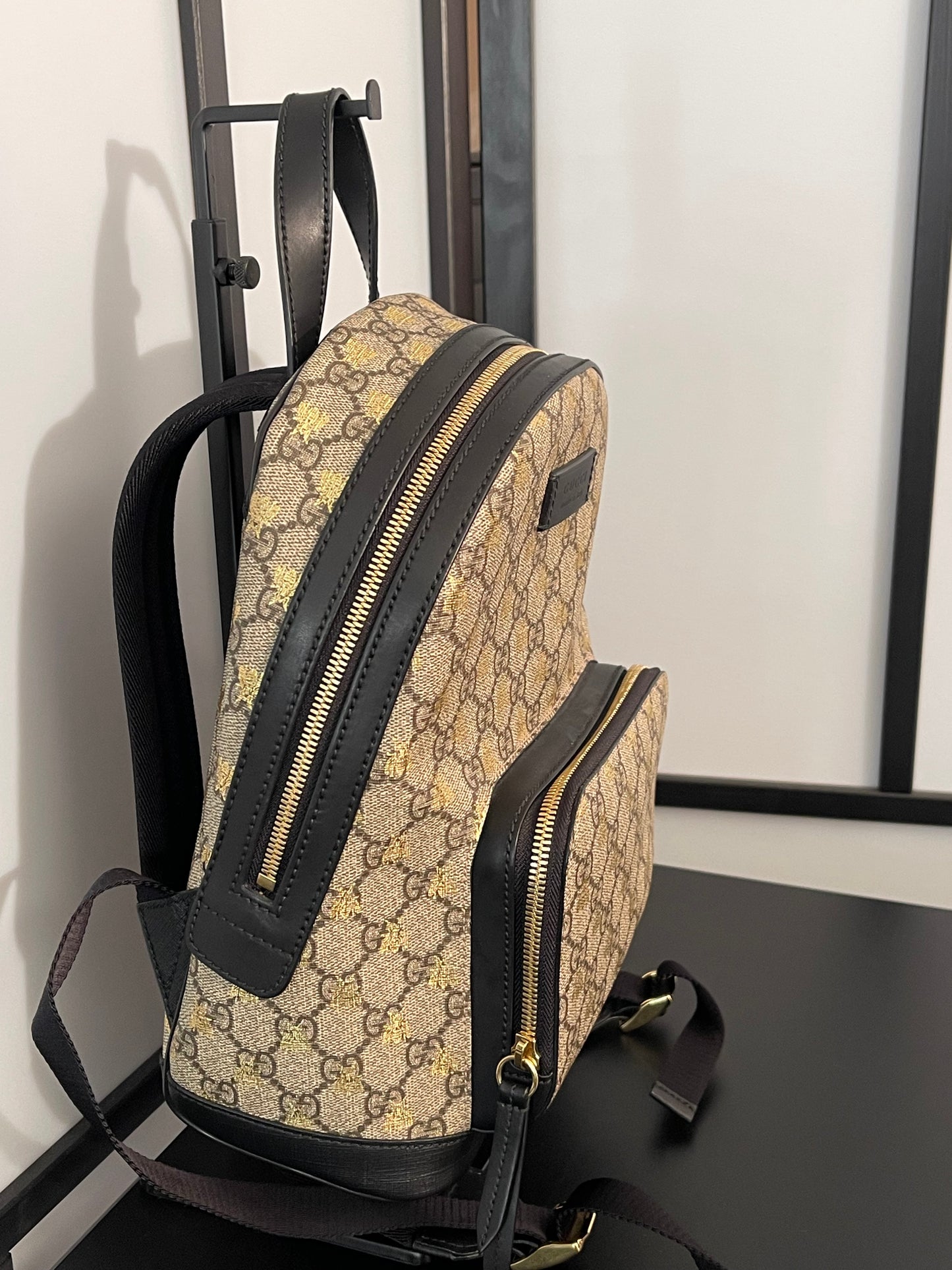 Pre-Owned Gucci Supreme Bee Monogram Coated Canvas Small Backpack