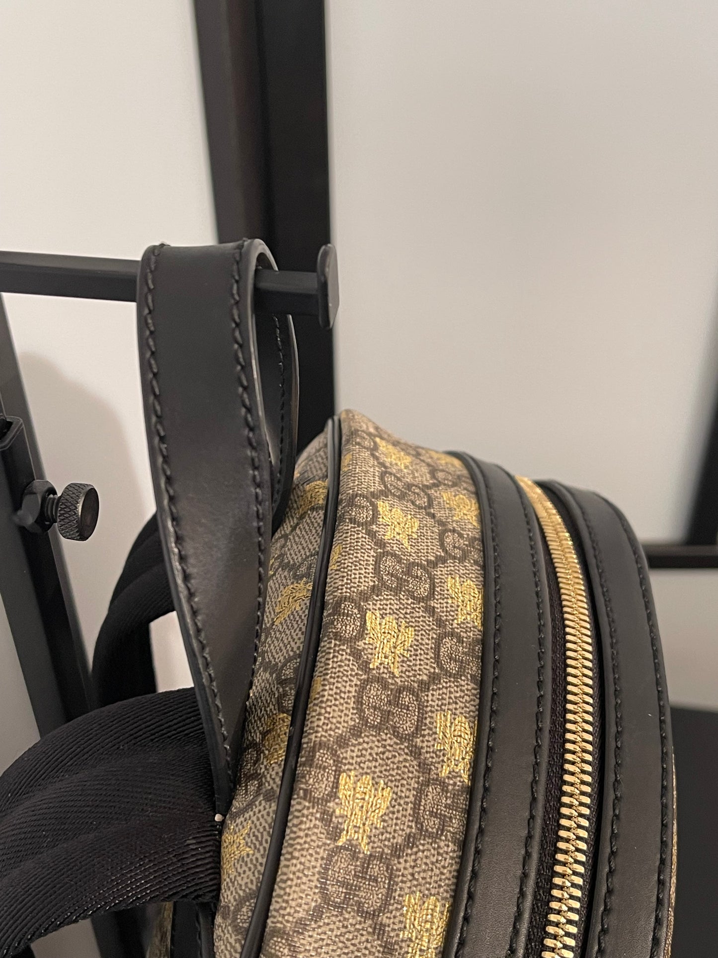 Pre-Owned Gucci Supreme Bee Monogram Coated Canvas Small Backpack