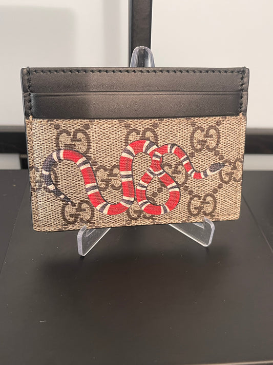 Pre-Owned Gucci GG Supreme Kingsnake Card Holder