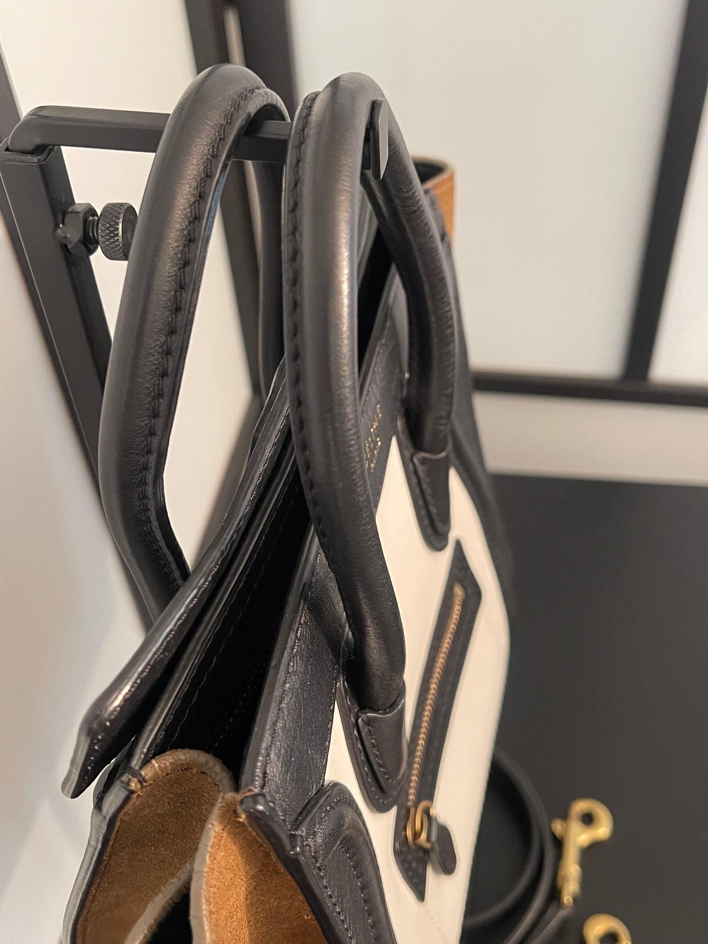 Pre-Owned Celine Brown/Tan Nano Micro Luggage Handbag