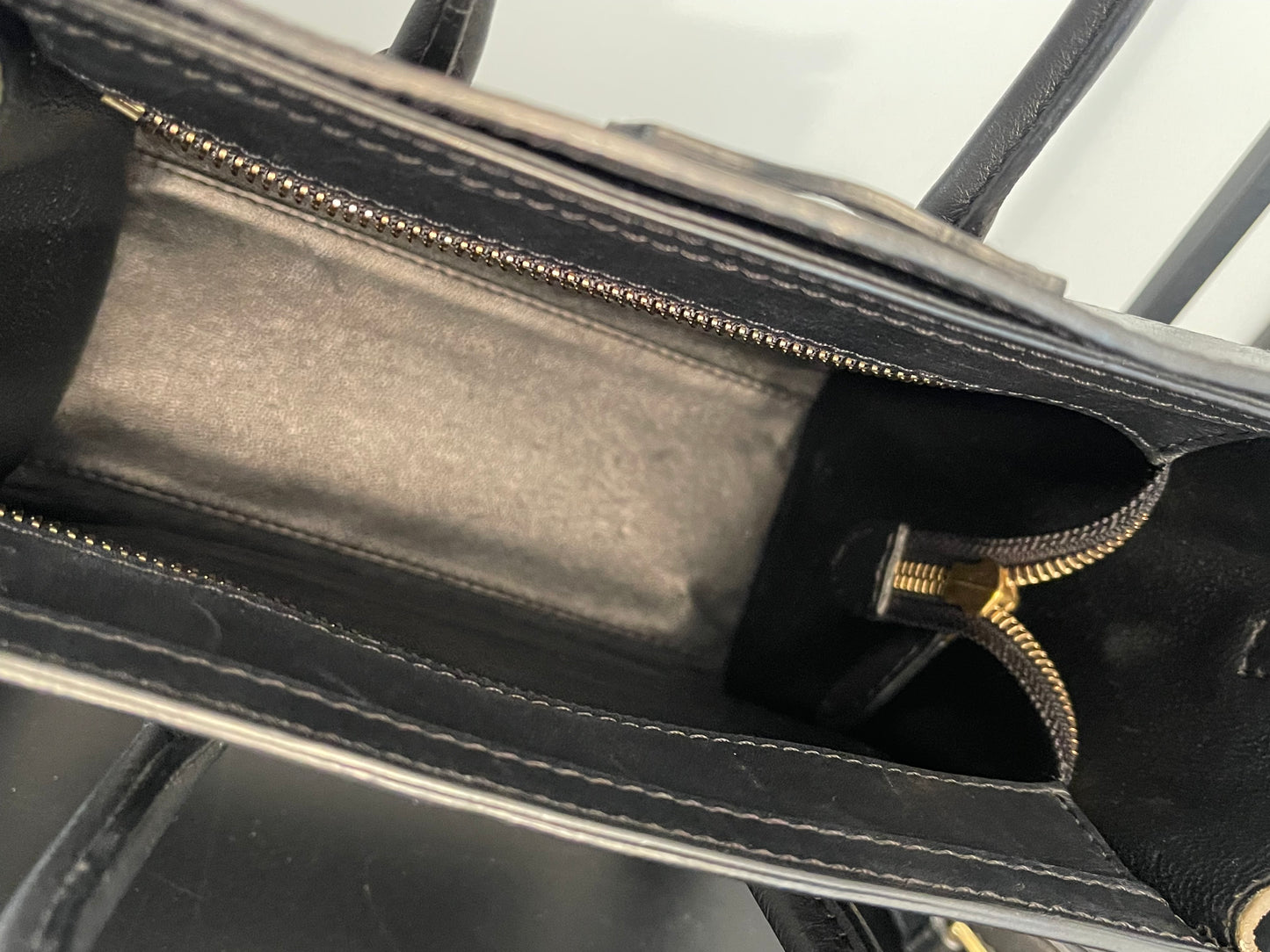 Pre-Owned Celine Brown/Tan Nano Micro Luggage Handbag