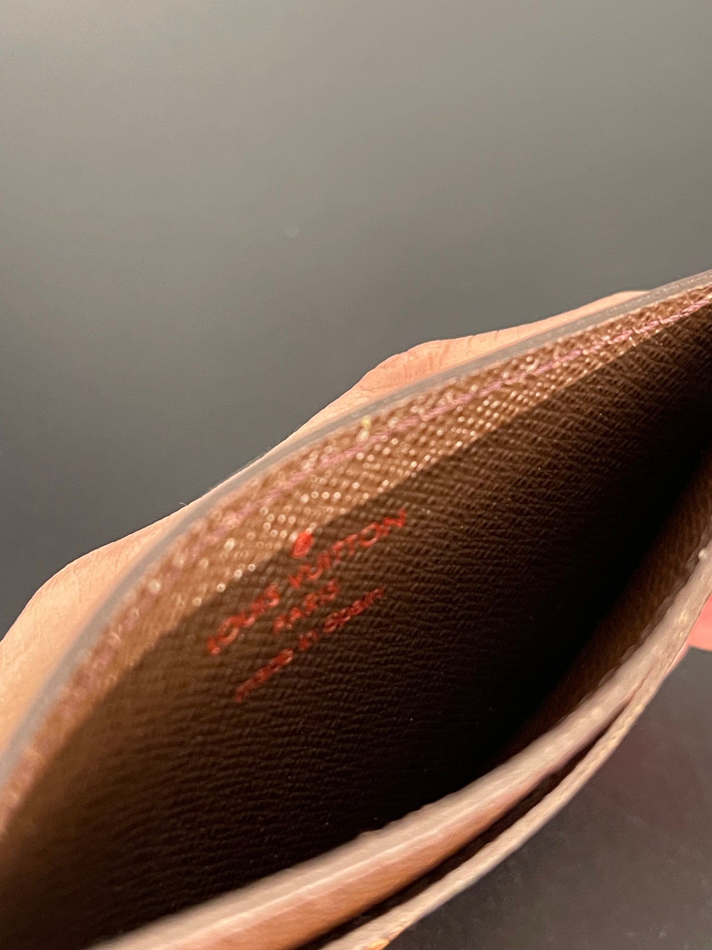 Pre-Owned Louis Vuitton Brown Damier Ebene Canvas Card Holder